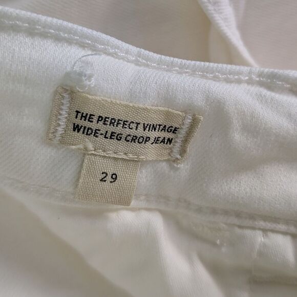Madewell Women's White Wide-Leg Crop Jeans Size 29 Vintage High Rise - Picture 9 of 12